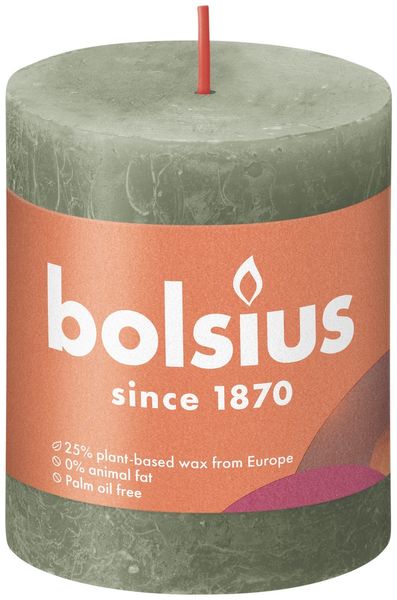 Свічки Рустік стовпчик SHINE 80/68 олива Bolsius