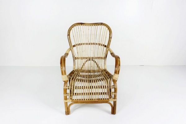 Кресло Cruzo Плай из натурального ротанга светло-коричневый 