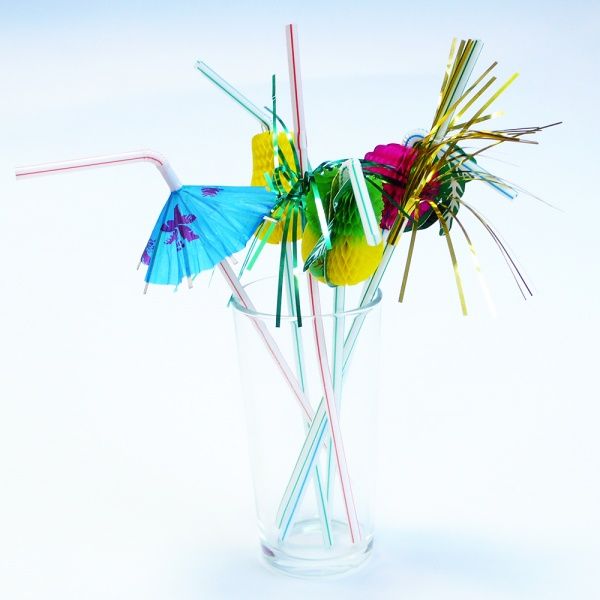 Набір Party House трубочки фрукти, парасольки, дощик 15 шт.