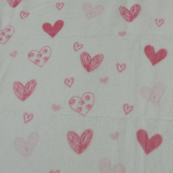 Плед Сердца 100x120 см белый 