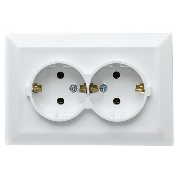 Розетка подвійна UP! (Underprice) Vesta білий