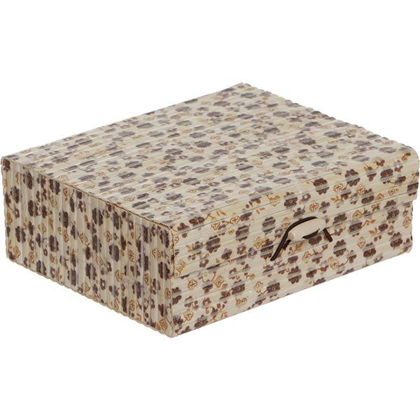 Скриня для прикрас Квіточки бамбук 15x12.5 см