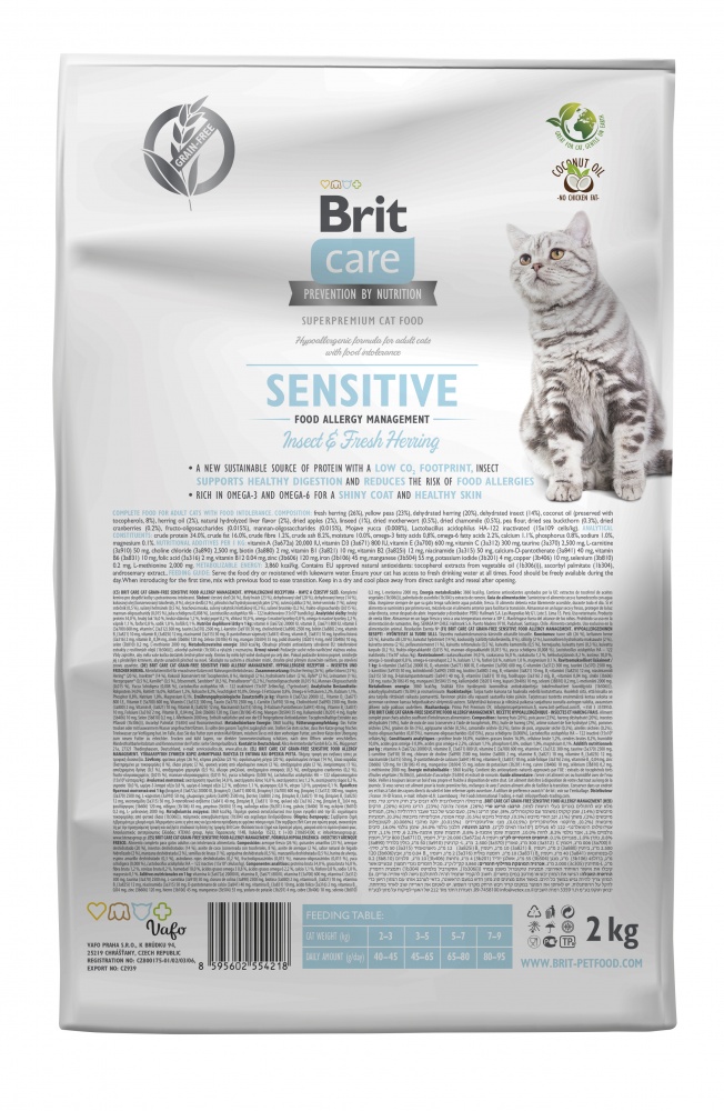 Корм сухий для котів Brit Care Insect харчова непереносимість комахи та оселедець 2 кг