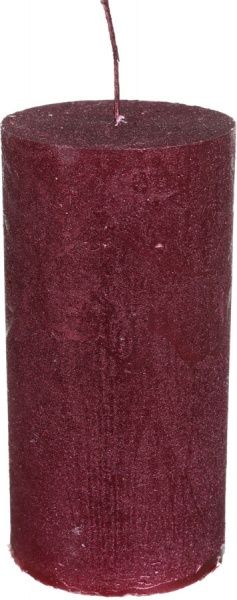 Свеча Цилиндр металлик бордовый 12 см ESTE