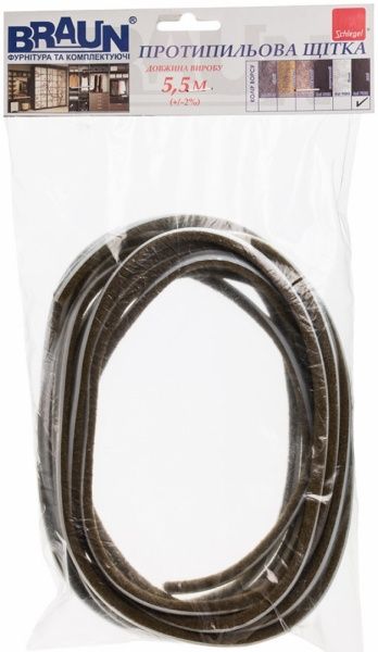 Пылезащитная щетка короткий ворс Schlegel 5,5 м 7,9x6 мм хаки