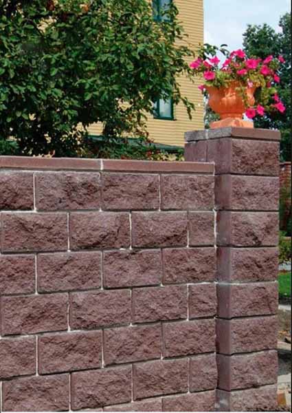 Блок декоративный бетонный колотый 190x390x190 мм венге ЗЖБК им. С. Ковальской