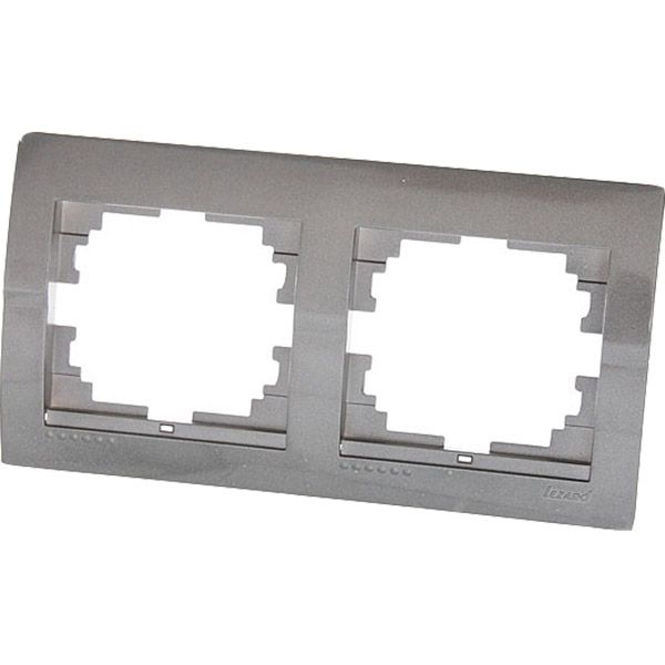Рамка двомісна Lezard DERIY горизонтальна темно-сірий металік 702-2900-147