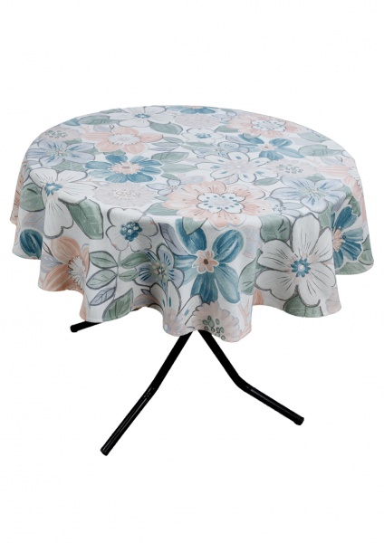 Скатертина Lune d200 200x200 см білий із блакитним Прованс 