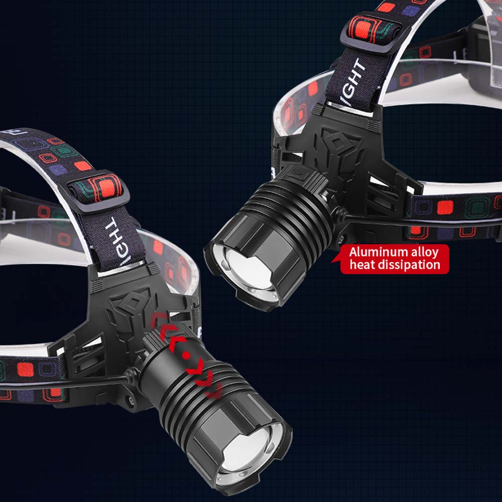 Фонарь налобный Quantum QM-FL4050 Hunter 10W LED c Type-C+Li-ion18650/2*2600mAh 1200 Lm [019] Black QM-FL4050-18650/2600