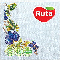 Салфетки столовые Ruta Этно, с печатью ароматизированные 33х33 см голубой 20 шт.