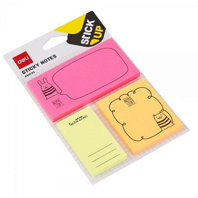 Папір для нотаток самоклеюча EA55502 мiкс 5 кольорів 50 аркушів Deli