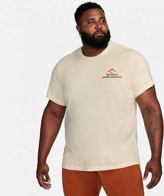 Футболка Nike M NK DF TEE TRAIL FJ2354-113 р.S бежевый