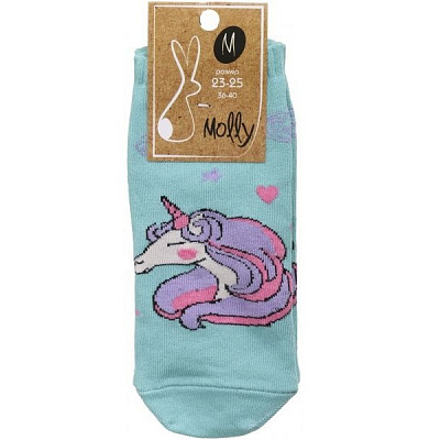 Шкарпетки жіночі Молли Єдиноріг р. 23-25 бірюзовий