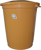 Бак для сміття з кришкою Ал-Пластик 70 л жовтий
