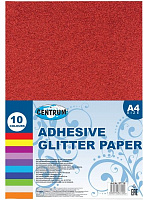 Бумага для дизайна Glitter на клейкой основе с блестками А4 10 цветов Centrum