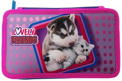 Пенал Lovely Friends 210/70D PL 20403 CLASS розовый