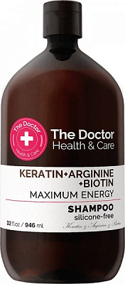 Шампунь The Doctor Health&Care Keratin + Arginine + Biotin максимум энергии 946 мл