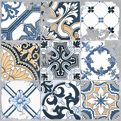 Плитка Golden Tile Beton Art Patchwork grey BA2560 60x60 см