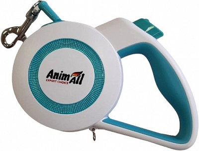 Поводок-рулетка AnimAll Reflector MS7110-3M бело-голубой