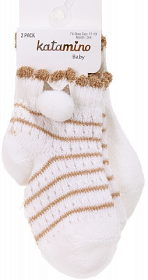 Шкарпетки для дівчаток KATAMINO K44064 KTM86132 р.0-6 молочний