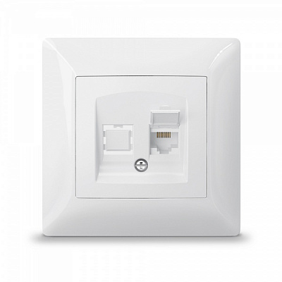 Розетка оконечная с заземлением Videx Binera TITANUM STANDARD IP20 белый ТF-ST-SK1PC-W