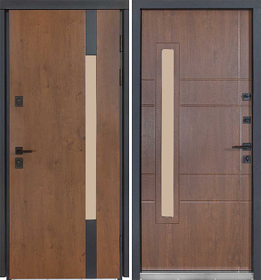 Дверь входная Булат Термо Хаус 705 дуб бронзовый / орех 2050x950 мм левая