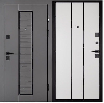 Двері вхідні Abwehr КС (571+586) 086L (КВЦ)+(ОлС) кварцит / олово супермат 2050х860 мм ліві