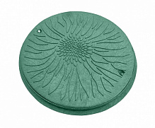 Люк канализационный POLYMERGRAD 670 мм садовый с замком зеленый