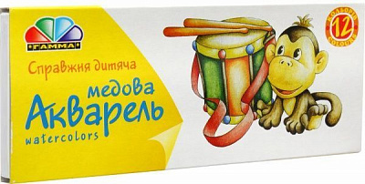Акварель медовая Улюблені іграшки 12 кольорів Гамма