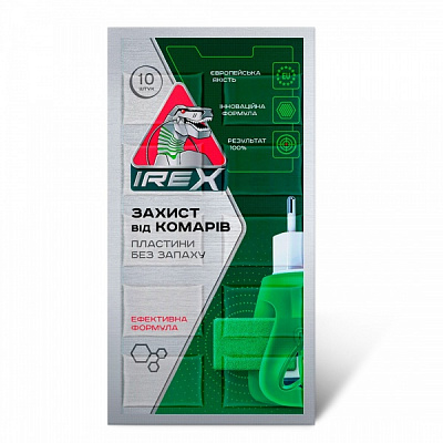 Засіб IREX інсектицидне для електрофумігаторів у вигляді пластин Захист від комарів 10 шт
