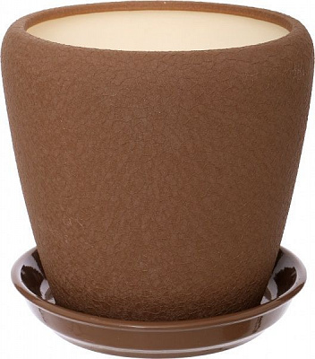 Горщик Оріана-Запоріжкераміка Грация №3 шовк круглий 2,3л молочний шоколад (056-3-092)