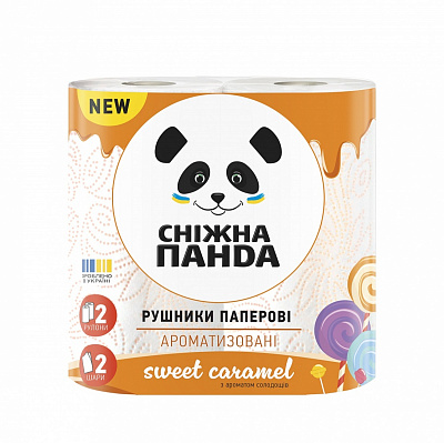 Паперові рушники Сніжна Панда Sweet caramel двошаровий 2 шт.