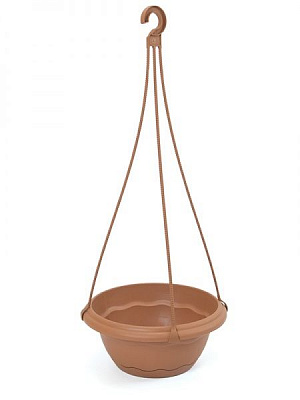 Підвіс пластиковий Plastiken для квіткового вазону Terra (з піддоном) круглий теракот