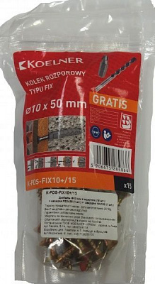 Набор Дюбель Ф10 мм c шурупом (15 шт.) + насадка PZ2х25 + сверло 10х100