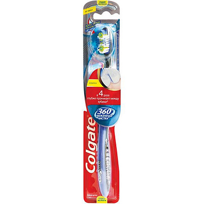 Щітка зубна Colgate 360 Міжзубна чистка середня