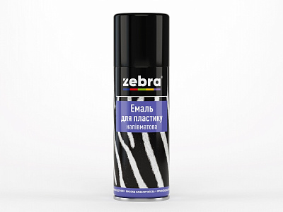 Емаль для пластику ZEBRA RAL 9005 напівмат 400 мл