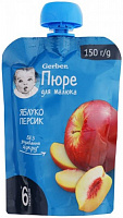 Пюре Gerber Яблоко-персик с 6 месяцев 150 г 