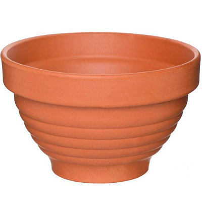 Горщик керамічний Каменный цветок Піала рельєфна 1407 круглий 1л теракот