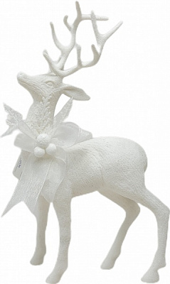 Декоративна фігура Decormaker Design олень з бантиком білий 25 см