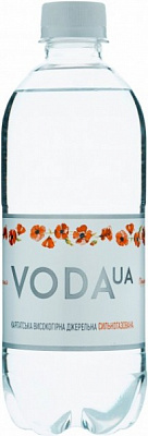 Вода минеральная VODA UA Карпатская высокогорная родниковая п/бут сильногазированная 0,5 л 