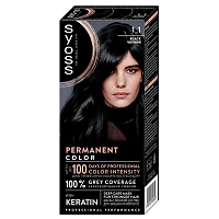 Краска для волос Syoss Salon Plex 1-1 Чёрный 115 мл