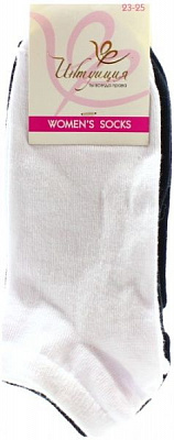 Комплект носков Интуиция 150 р. 23-25 черный с белым 2 пар 