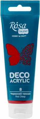 Краска акриловая Красная темная матовая 322208 75 мл Rosa Talent