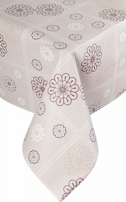 Скатерть Ромашка 137x180 см бежевый с рисунком Даріана 