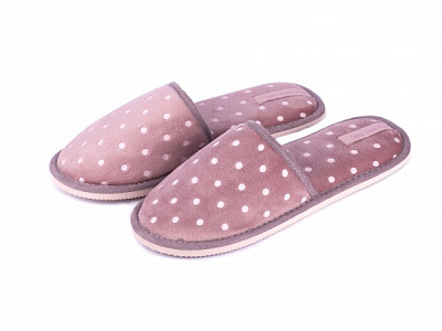 Тапочки детские для девочки Twins HS-OZ велюровые в горох р.32/33 розовый 