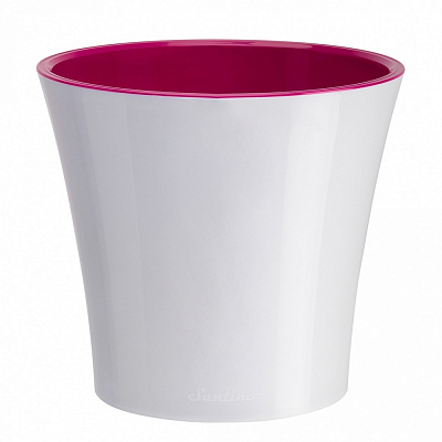 Вазон пластик Arte круглый белый с лиловым 3,5 л Santino (2004246)