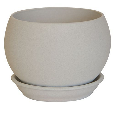 Горшок керамический Ориана-Запорожкерамика Шар крошка круглый 0,4 л белый 