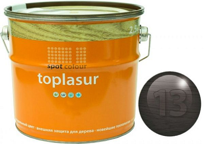Лазурь Spot Colour Toplasur №13 дерево черное полуглянец 2,5 л