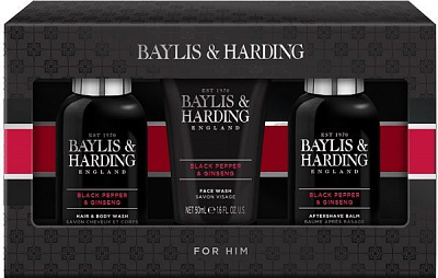 Набор подарочный для мужчин Baylis&Harding Signature Men’s Black Pepper&Ginseng BH20BPSML3PC