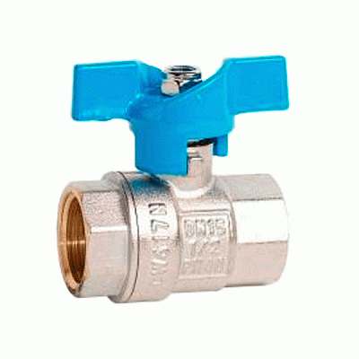 Кран шаровой Gross Optimal Ду20 3/4 В-В бабочка синий